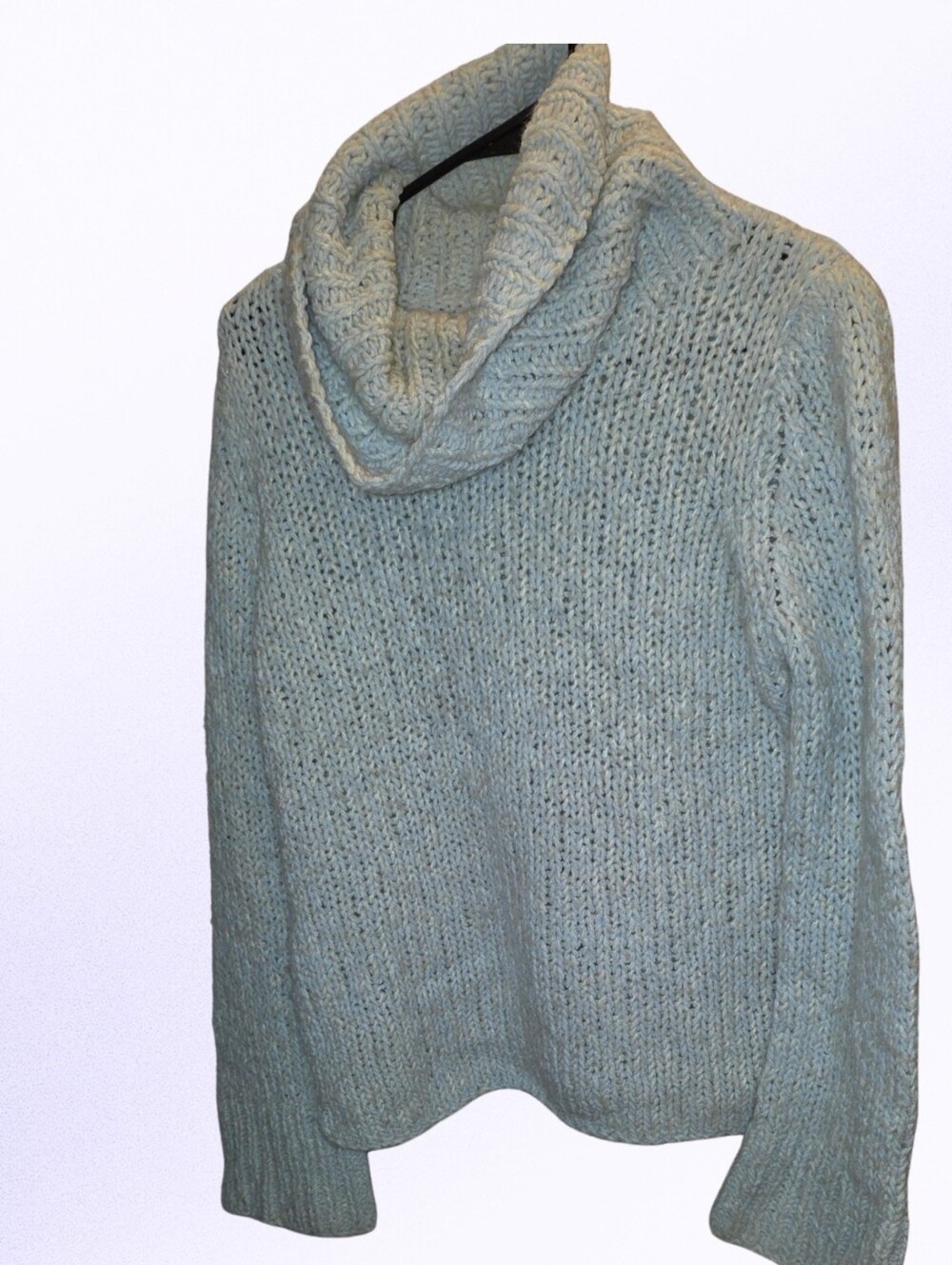 Express Chunky Cowl Neck Sweater in Light Blue